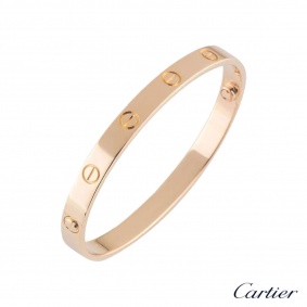 Cartier Rose Gold Plain Love Bracelet Size 21 B6035621